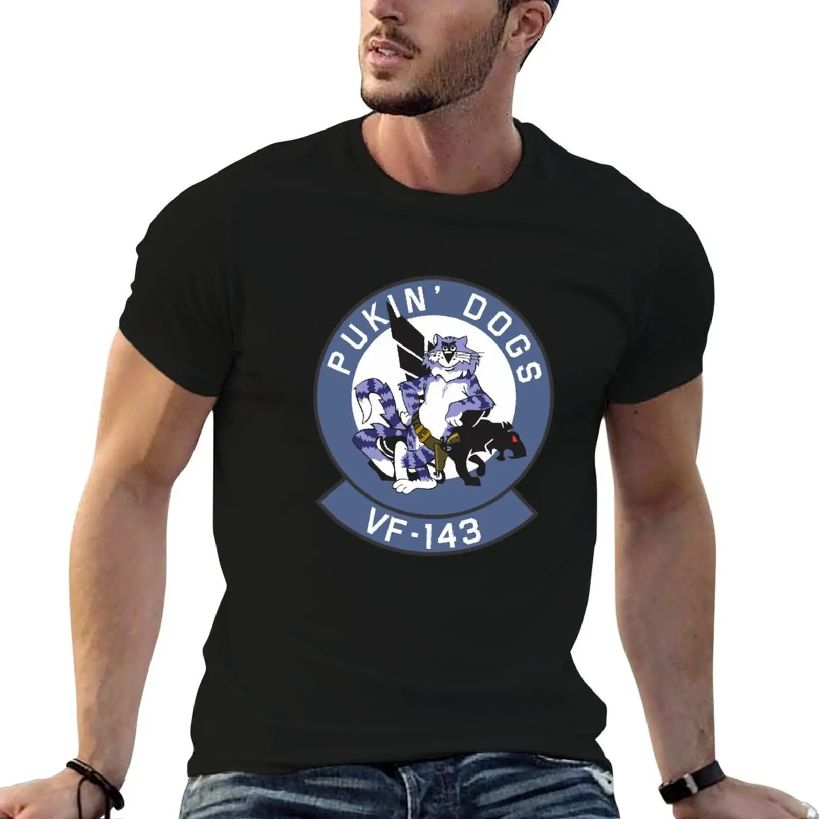 F-14 Tomcat - Pukin Dogs VF-143 - Clean Style T-Shirt heavyweights T-shirts man t shirt men 100℅ cotton