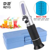 RZ Handheld Brix Refractometer 0 to 32 Brix Sugar Tester Brix Meter Milk/Fruit/Juice Grapes Sugar Meter Saccharimeter rhb 32 atc