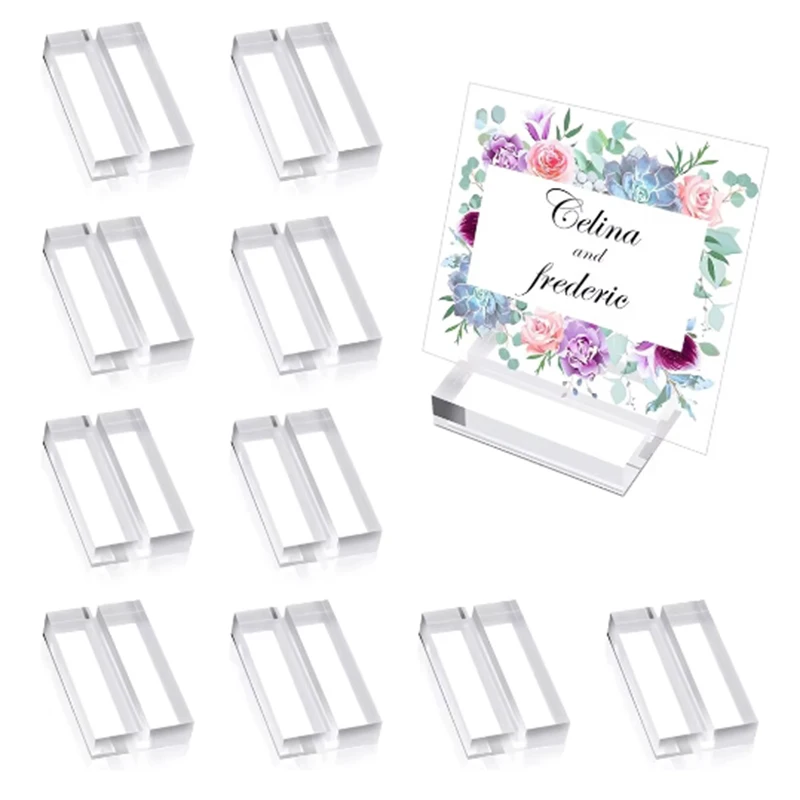 

10Pcs Acrylic Stands Place Card Holders Table Number Stands Card Display for Table Photos Office Home Wedding Party Decor