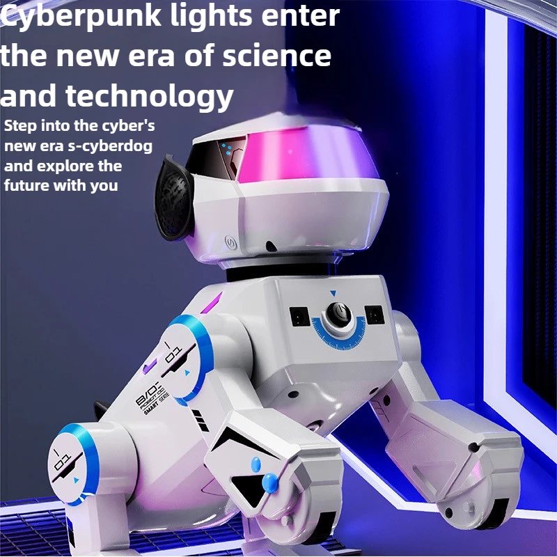 أشياء رائعة لعبة سيارة مضحكة هدية-Kawaii AI ذكي Rc روبوت الكلب ، سمّاعات بلوتوث سايبر روبوت ، سيارة التحكم عن بعد ، لعب للأولاد