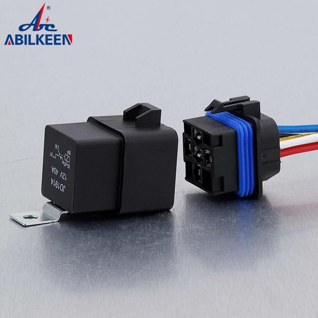 ABILKEEN DC12V/DC24V 40A Waterproof JD1914 Automotive Relay Switch 4Pin/5Pin with Wire Harness for Automotive Car Marine Boat