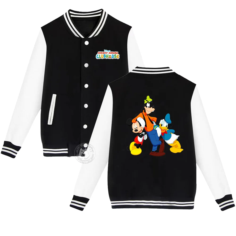 

Kids Disney Fall/Winter Baseball Uniforms Goofy Cartoon Print for boys and girls 4-12 years old Padded street cardigan coats