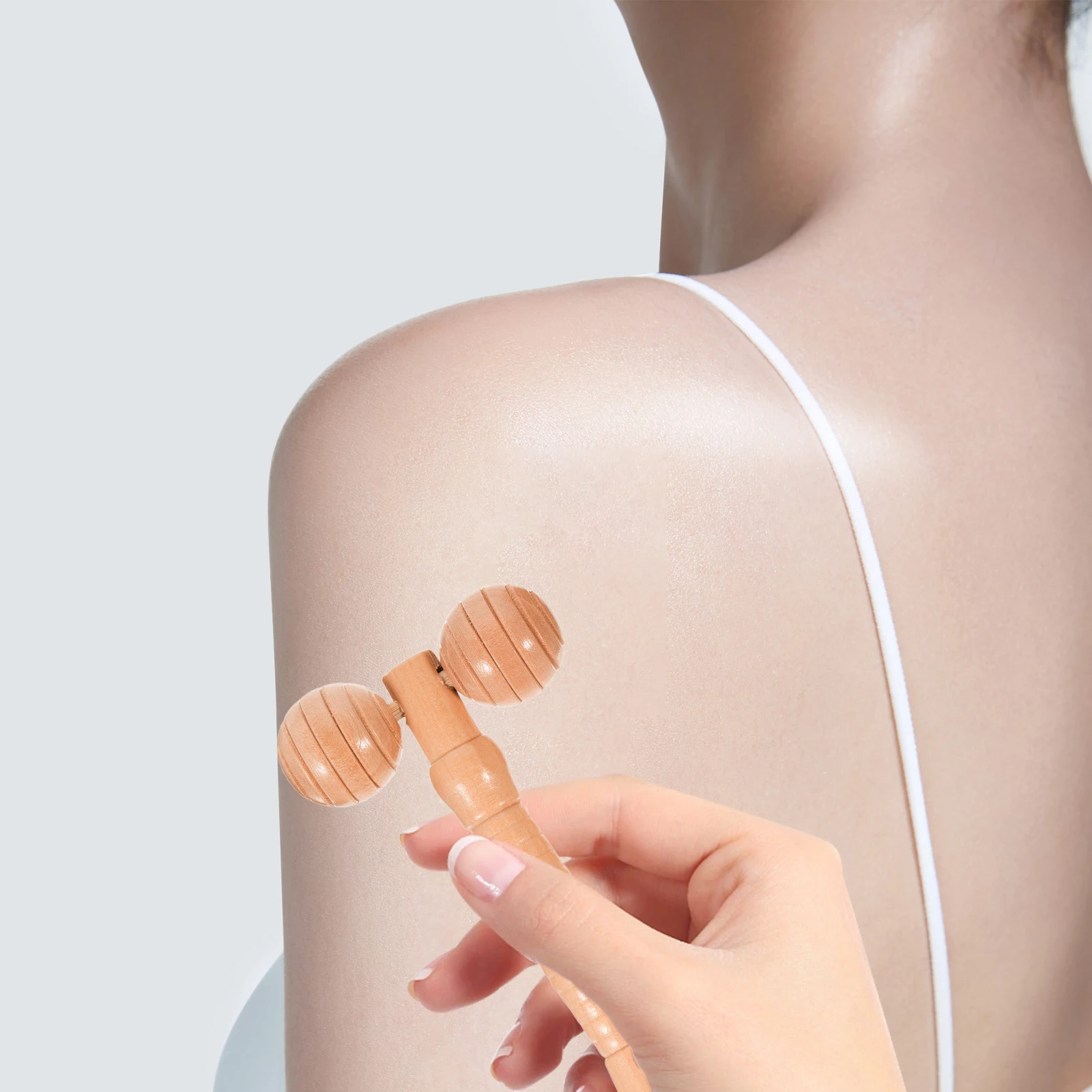 

2Pcs Wooden Massager Handheld Scalp Tool Roller Foot Back Massage Wooden Tools Manual Body Relaxation Portable Spa