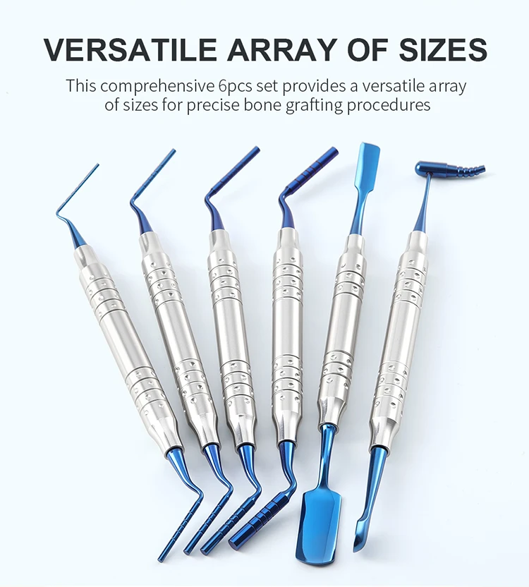 6PCS Set AZDENT Dental Implantat Knochen Graft Werkzeug Knochen Pulver Füllung Instrument Restaurative Kit Spachtel Füllstoff Zahnmedizin Pluggers – Detail 2