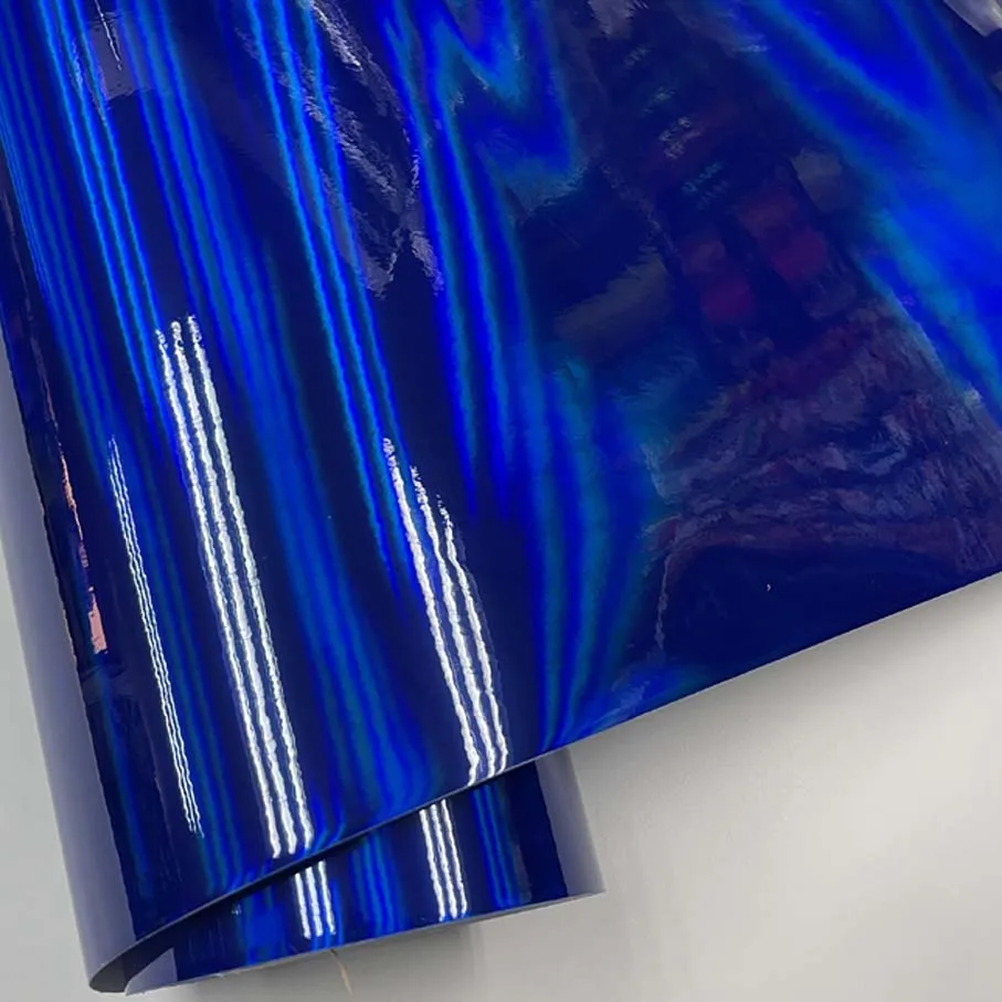 

Голографическая Лазерная синяя хромированная виниловая пленка для автомобиля, самоклеящаяся пленка, самоклеящаяся пленка для автомобиля «сделай сам», пленка для Пинга с высвобождением воздуха