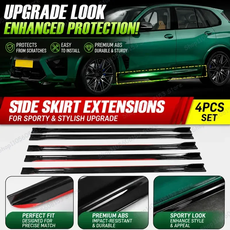 For BMW X5 G05 E53 E70 F15 2M Side Skirt Extension Lip Kit Bumper Trim Racing Spoiler Aerodynamic Body Kit Car Styling