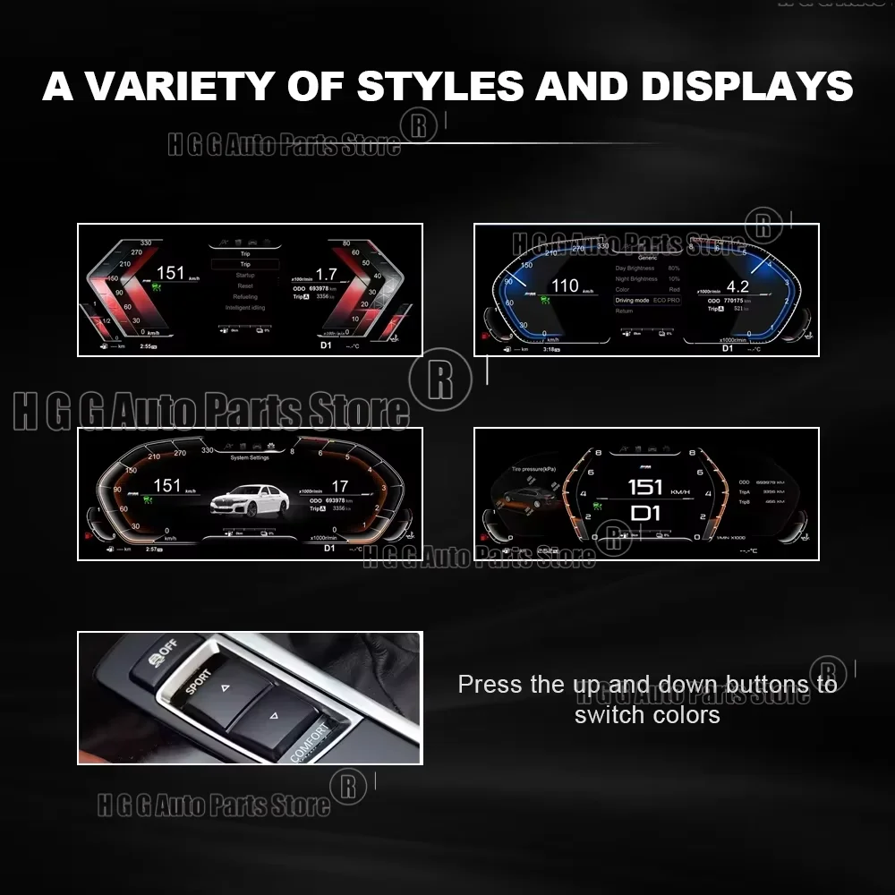 Dashboard FFor BMW 1/2/3/4/5/6/7Series X1/2/3/4/5/6 M2/3/4 Z4 Multiple Styles Speedometer LCD Digital Instrument Cluster Display