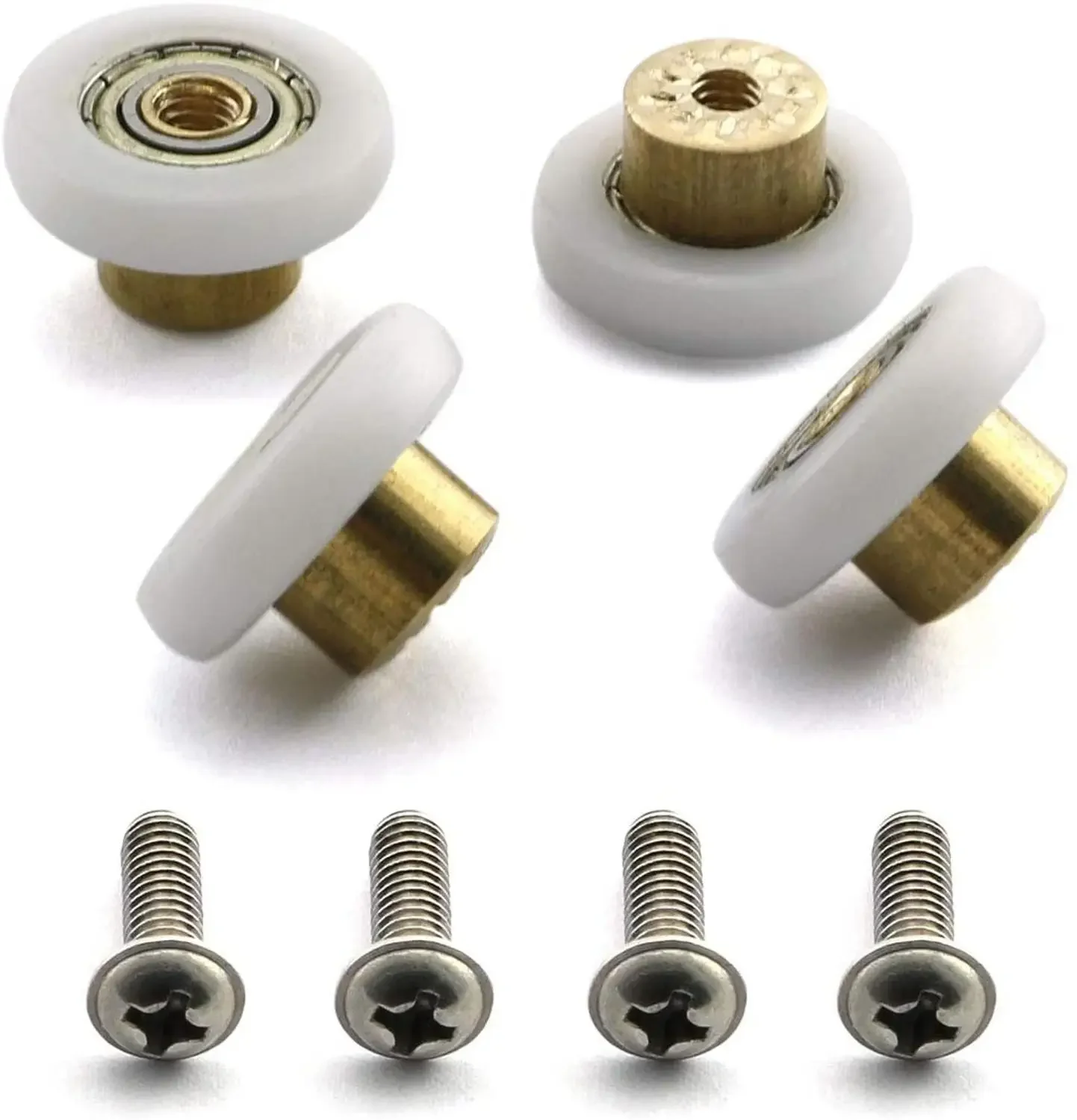 1set /8pcs Shower room pulley bathroom sliding glass door wheels nylon copper roller hanging round