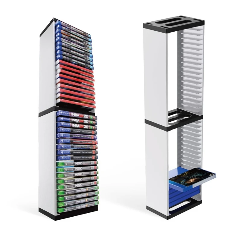 For PS5 Game Box Bracket Holder 36 Game Disc Storage Tower Shelf Rack