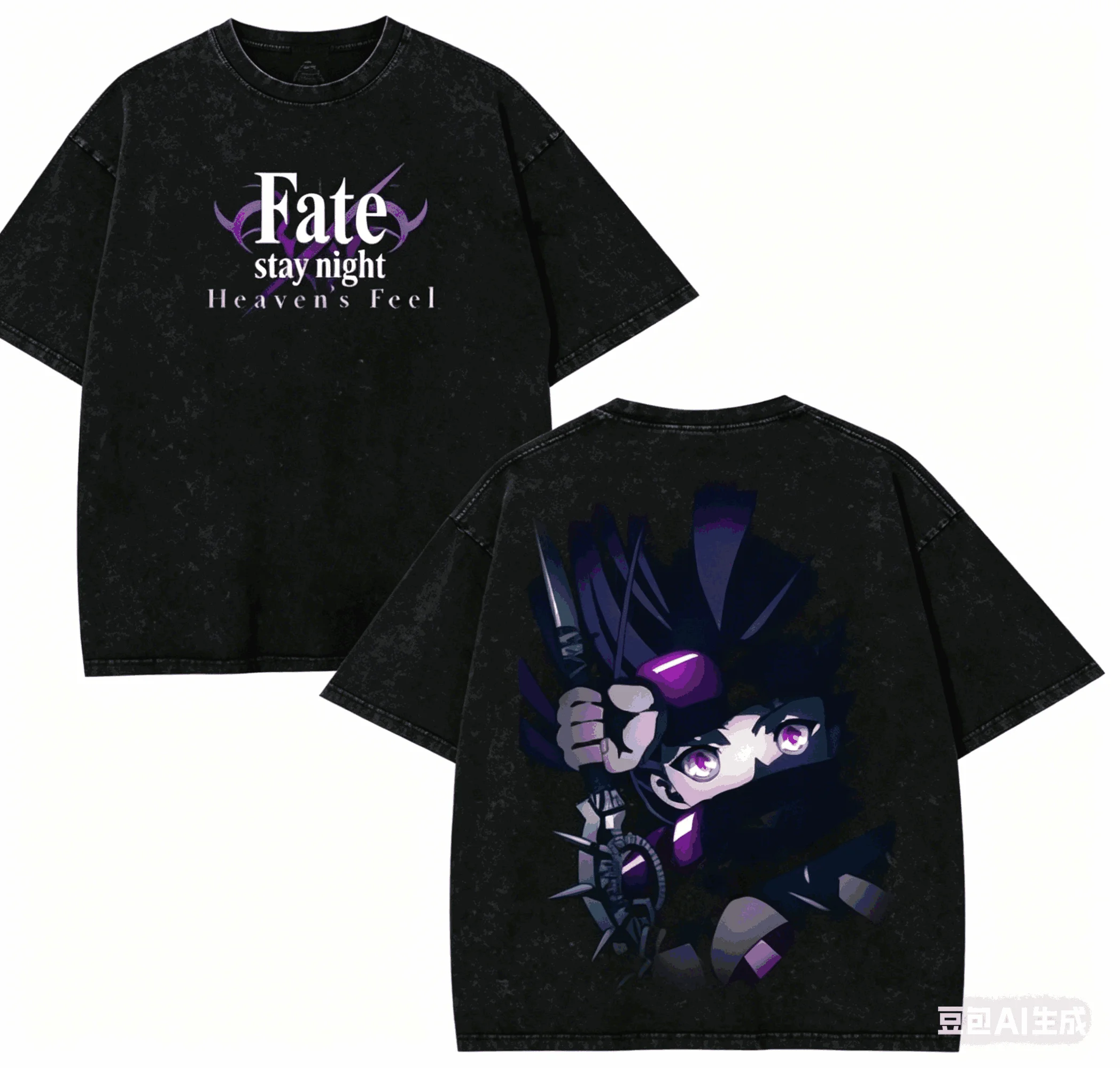 Fate Stay Night Washed T Shirt 2026 New Model Personality Clothes Shirt Year Round Clothing Streetwear Trendy Vintage Breathable