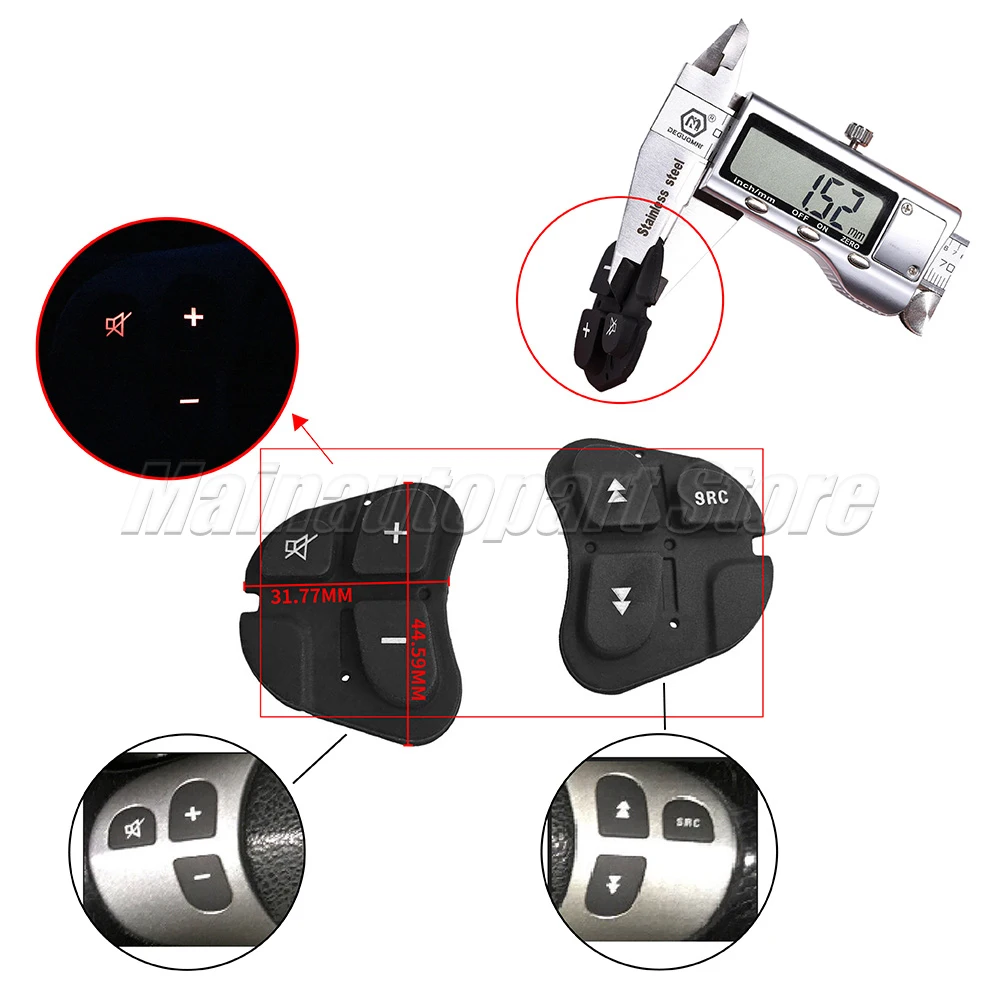For Alfa Romeo 147 156 166 GT Replacement MULTI FUNCTION PUSH RUBBER STEERING WHEEL AUDIO BUTTON Car Accessories