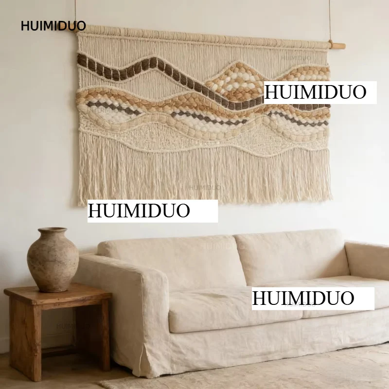 Luxury Macrame Wall Art Modern Geometric Handmade Woven Tapestry Boho Cotton Rope Hanging for Restaurant Hotel lobbies