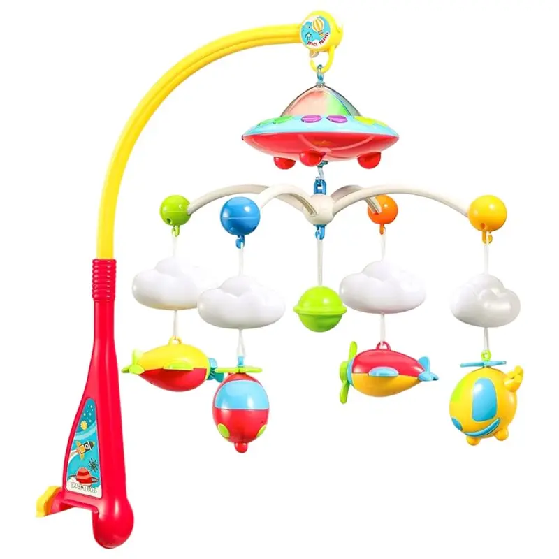 

Мобиль для детской кроватки с проектором, мелодиями, пультом дистанционного управления и вращающейся подвесной погремушкой