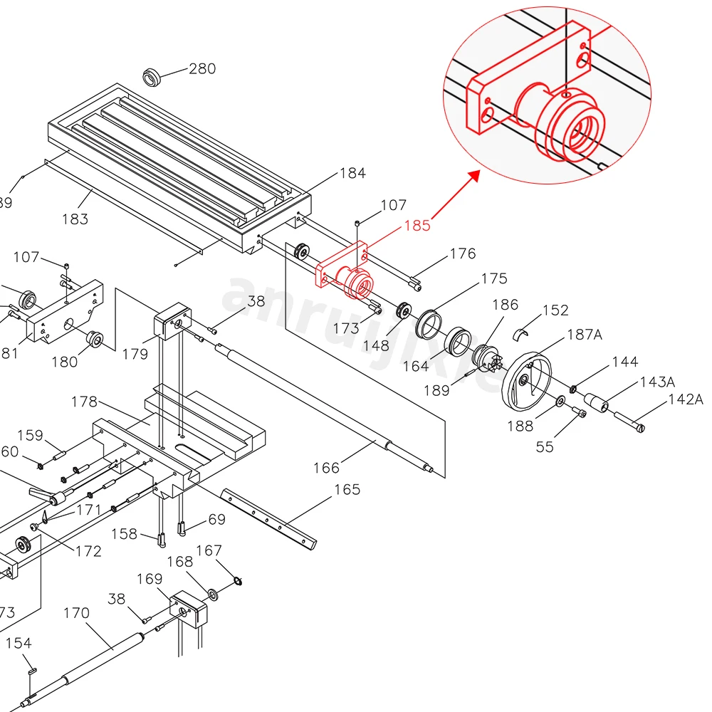 X-Axis leadscrew Bearing Seat  Bearing Retainer SIEG SX3-185&X3&JET JMD-3&BusyBee CX611&GrizzlyG0619& G0463 Leadscrew Bracket