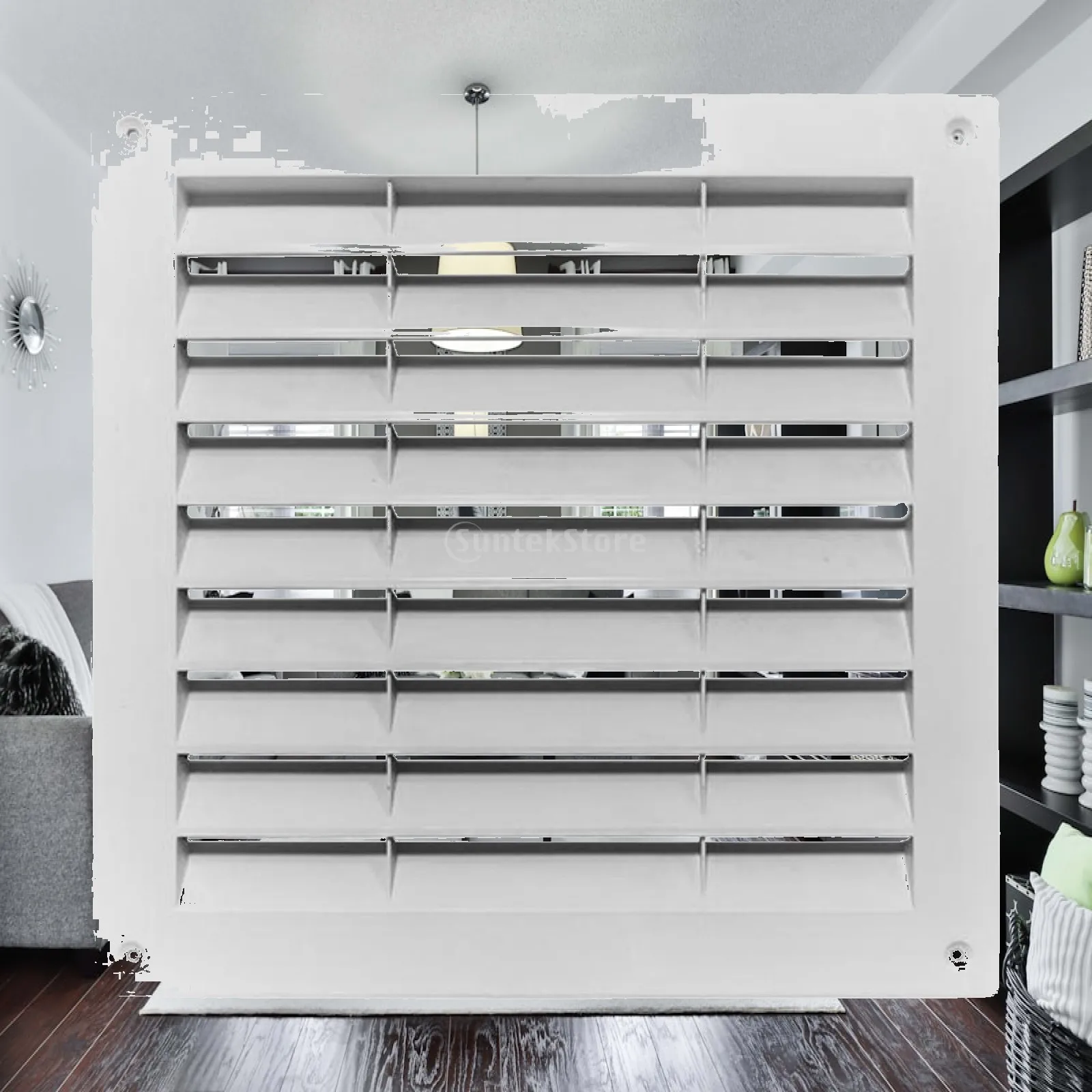 Square Ventilation Grille Plastic Air Vent Cover White Rust Resistant Register for Kitchen Garages Rvs Campers