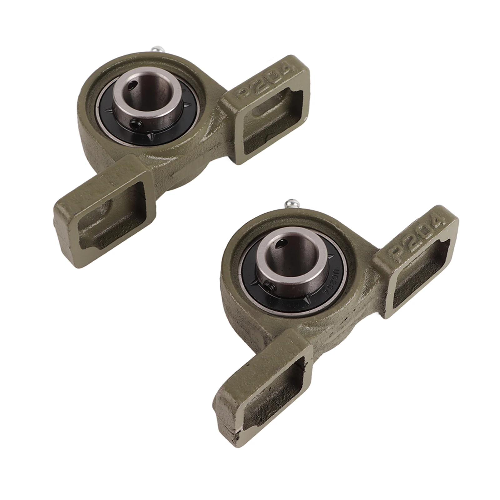 2Pcs UCP204 20mm Bore Two-Bolt Ball Mounted Bearing Pillow Block Housing Self-Alignment Bearing Shaft Support Spherical Roller