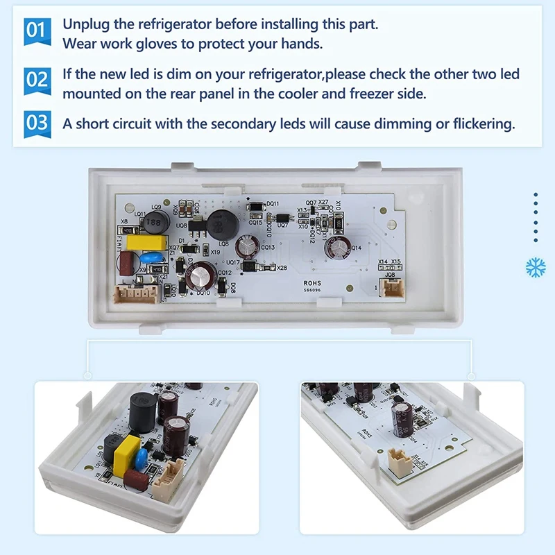 A21I-New W10515058 LED Light Compatible With Whirlpool/Kenmore/Maytag,Refrigerator Freezer