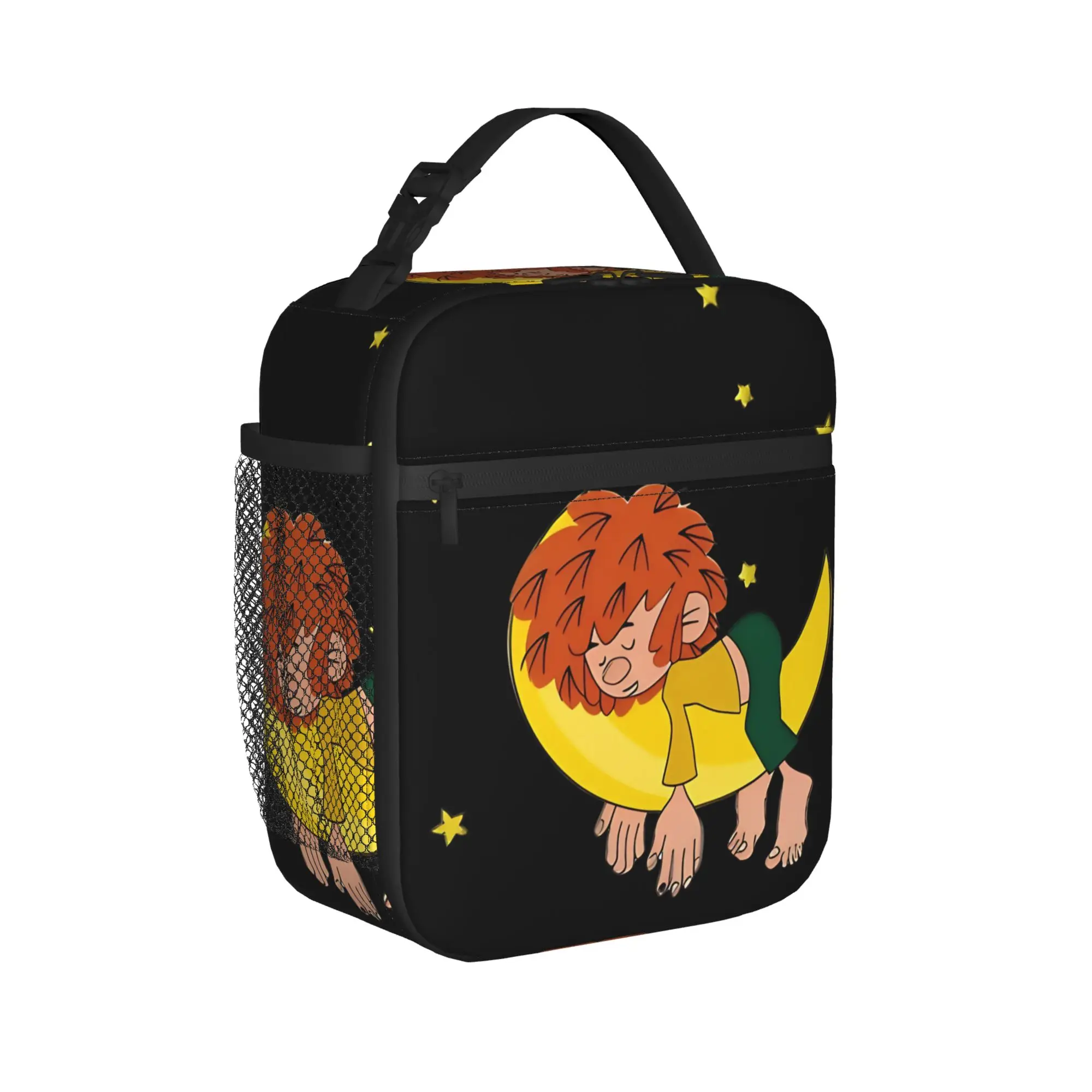 Pumuckl sleeps on the moon Insulated Lunch Bags Leakproof  Meal Container Cooler Bag Tote Lunch Box Beach  Picnic Men Women