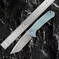 1pc D2 Blade Jade Green G10 Handle Outdoor Portable Camping Hiking Folding Knife
