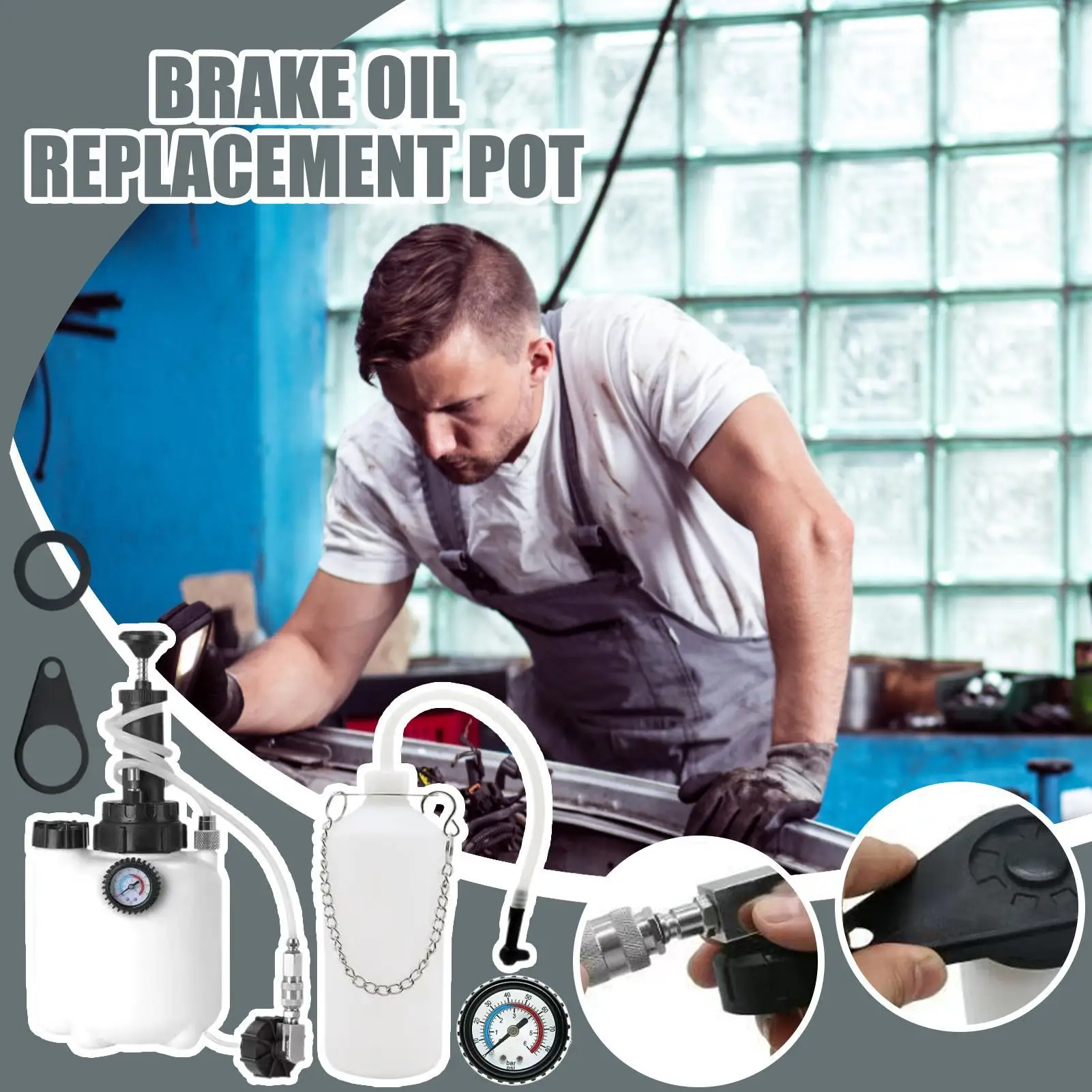 

3L Brake Fluid Oil Change Pressure Bleeder Set Single-Person Automotive Maintenance Tool for Professionals Working on Vehicles