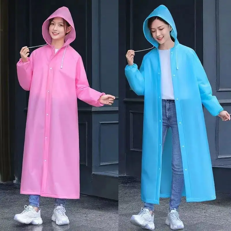 1 szt. Poncho przeciwdeszczowe EVA Fashion płaszcz przeciwdeszczowy wodoodporna lekka odzież dla dorosłych na kemping wielokrotnego użytku Poncho