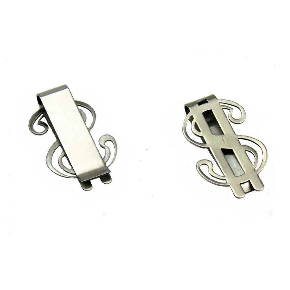 Silver Tone Holder Dollar Credit Card Holder Money Clip Dollar Sign Money Holder Clip