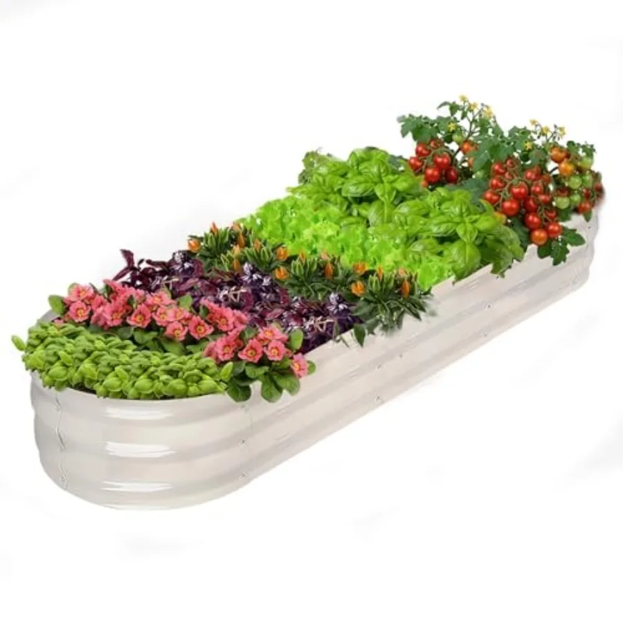 

67-дюймовая металлическая приподнятая грядка-клумба для овощей и цветов, большой уличный садовый набор, простая сборка своими руками, устойчивая к погодным условиям