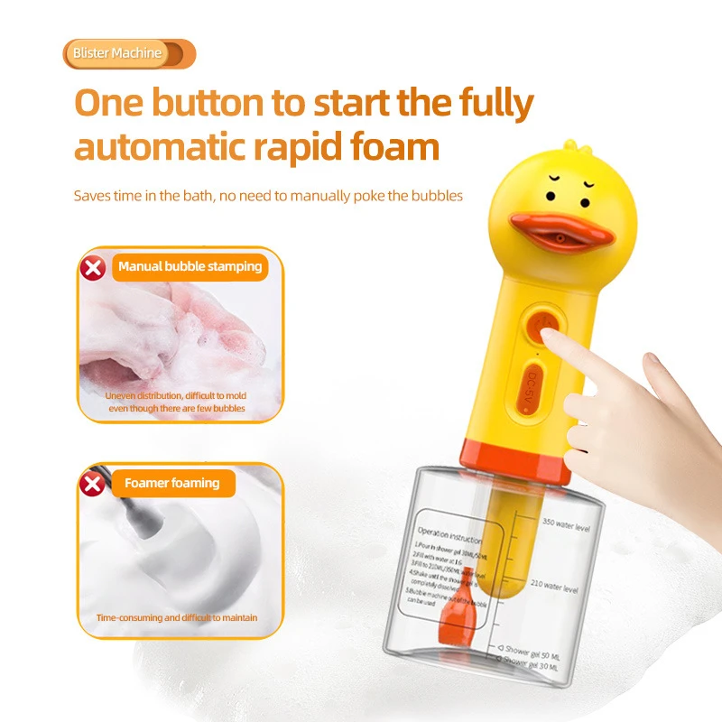 Cute Duck Pet Cleaning Bathing Electric Foam Machine Usb Charging Automatic Soap Dispenser Foam Machine Pet Accessories view 5