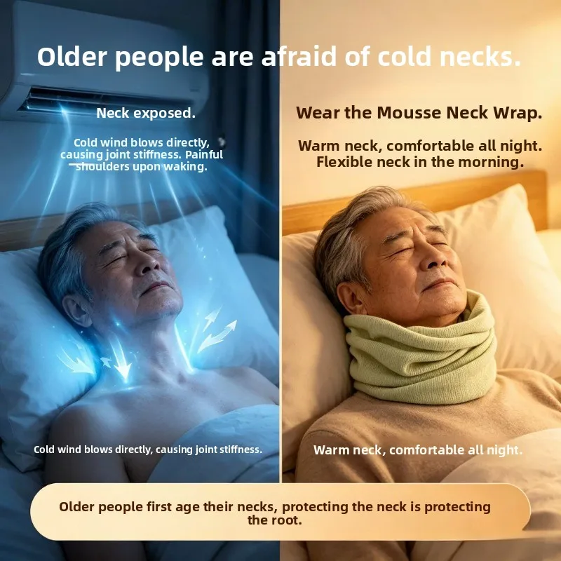 Warm Neck Scarf Thin Model for Air Conditioned Room Elderly Special Sleepwear Fall Season Windproof Cold Proof Neck Protection