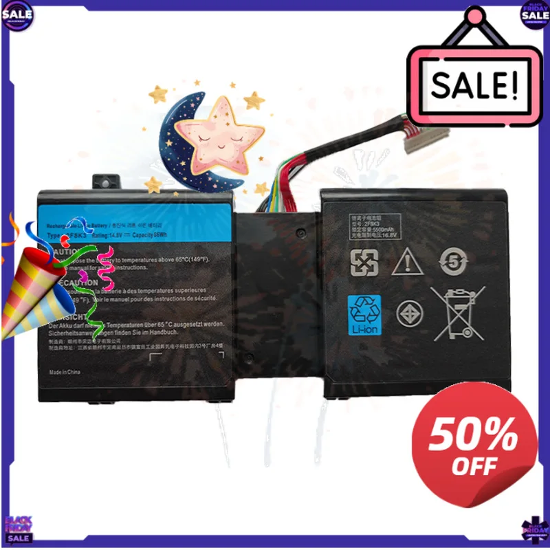 SWZY 5500mAh 2F8K3 KJ2PX G33TT Replacement Laptop Battery for Dell Alienware 17 for Alienware 18 M18X R3M17X R5 P18E P19E Bateri