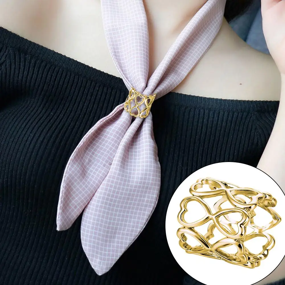 New Silk Scarf Clip Buckle Alloy Pearl Short Silk Scarf Buckle Simple Brooch Pins Jewelry Gift For Women Accessioties S1Y9