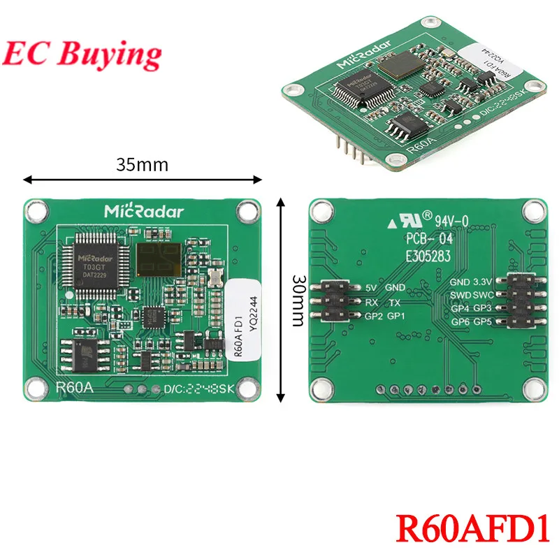 R60AFD1 60G Falling Alarm Radar Module Fall Detected Millimeter Wave Radar Sensor MICRADAR Support 4G WIFI Zigbee 485