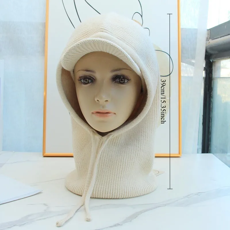 Conjunto de balaclava e viseira da moda – combinação de boné conversível e aquecedor de pescoço