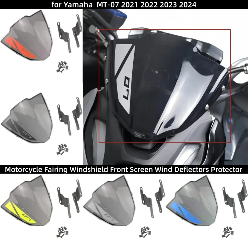 Motorcycle Fairing Windshield Front Screen Wind Deflectors Protector for Yamaha MT 07 MT07 MT-07 2021 2022 2023 2024
