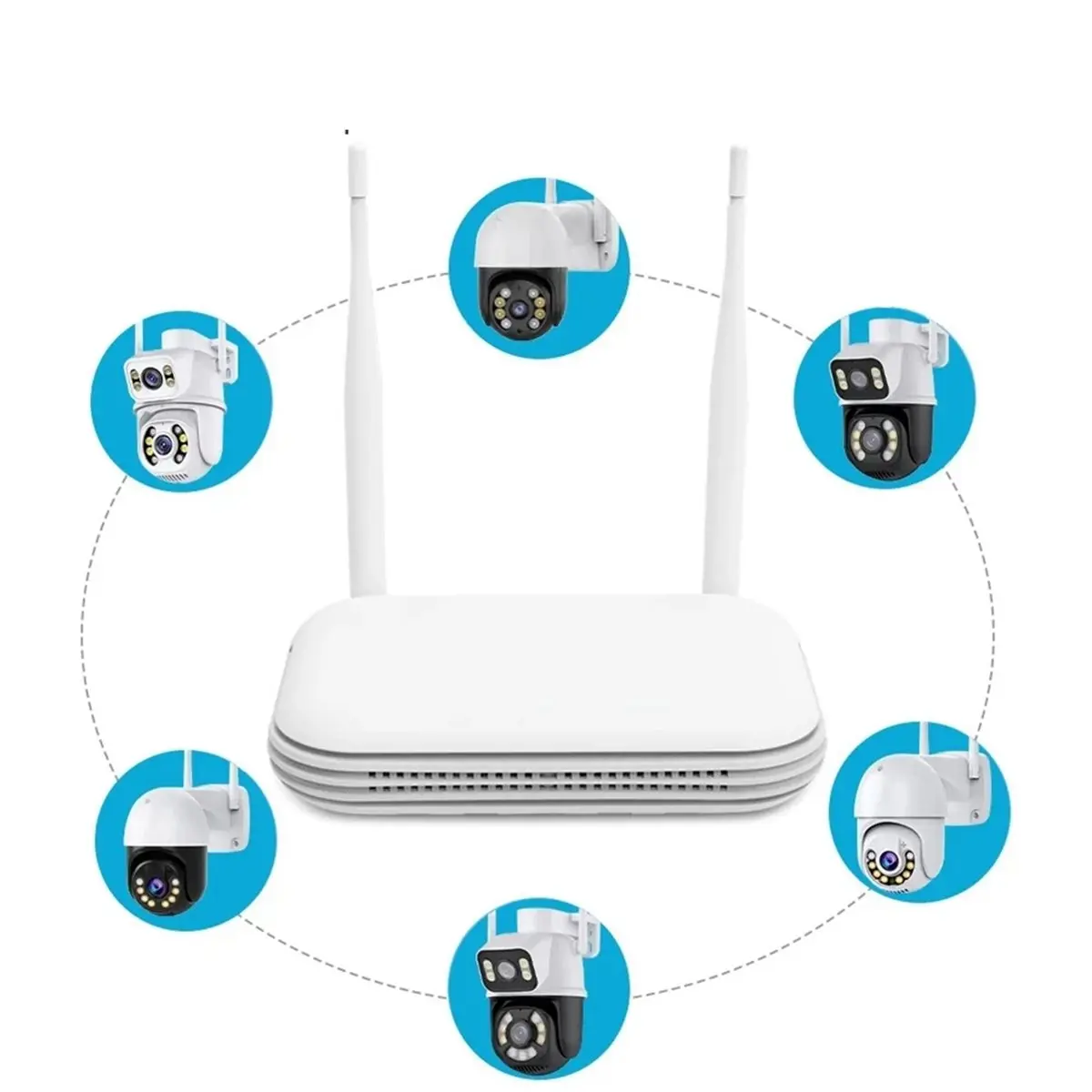 A10R Mini WiFi NVR 8CH H.265 Network Video Recorder with Advanced Face Detection Compatible with XMEYE ICSee App EU Plug