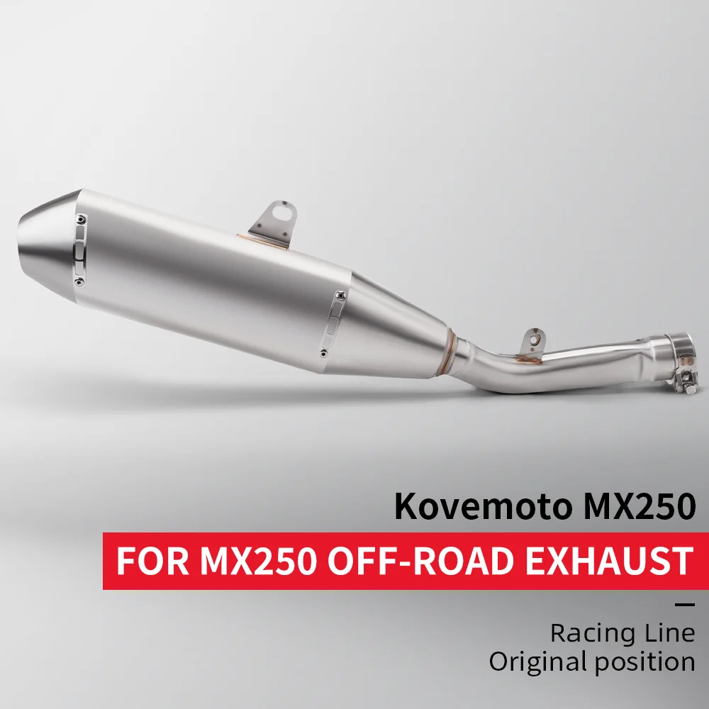 lossless installation, Motorcycle Exhaust Pipe, stainless steel link pipe, non-slip silencer, fit for the Kovemoto MX250 mx250