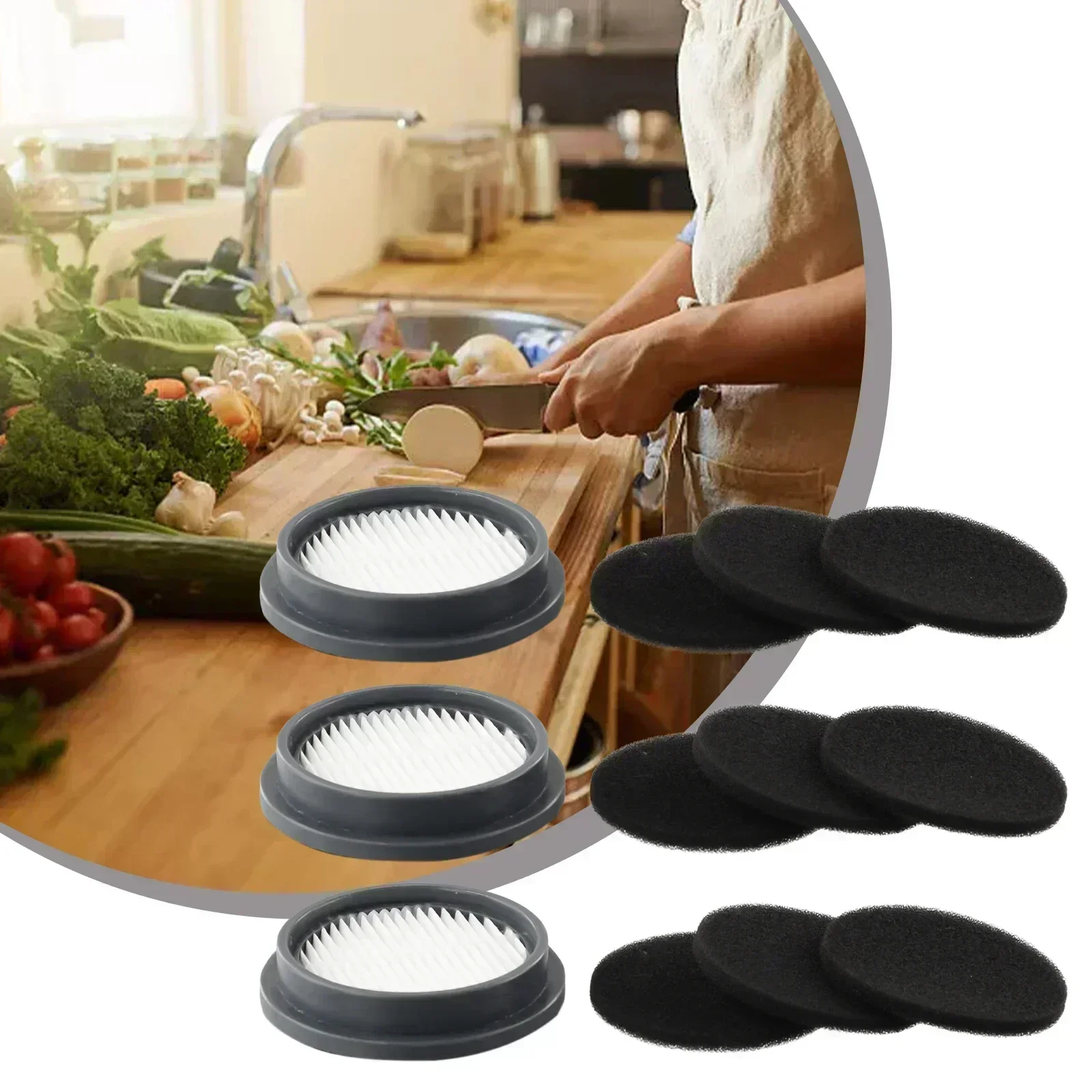 3 Pack Filters And 9 Pack Sponge Filters For Afoddon A200Pro/A200, For ORFELD  For Household Supplies Cleaning Vacuum Parts