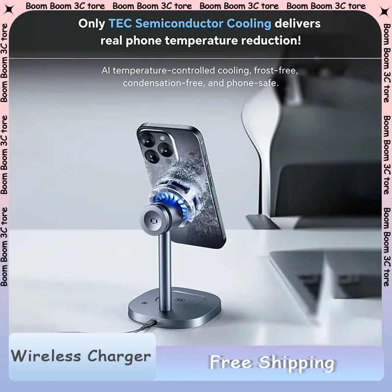 

TEC Cooling Qi2 3 in 1 Magnetic Wireless Charger Stand 15W Fast Cooling Charger Suitable for IPhone 16Pro Max IWatch/Airpods