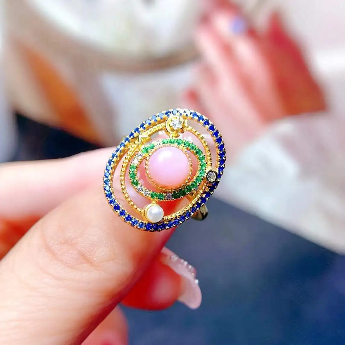 

Best Polular Natural and Real Opal Ring 925 Sterling Silver Delicate Women Wedding ring Fine Jewelry