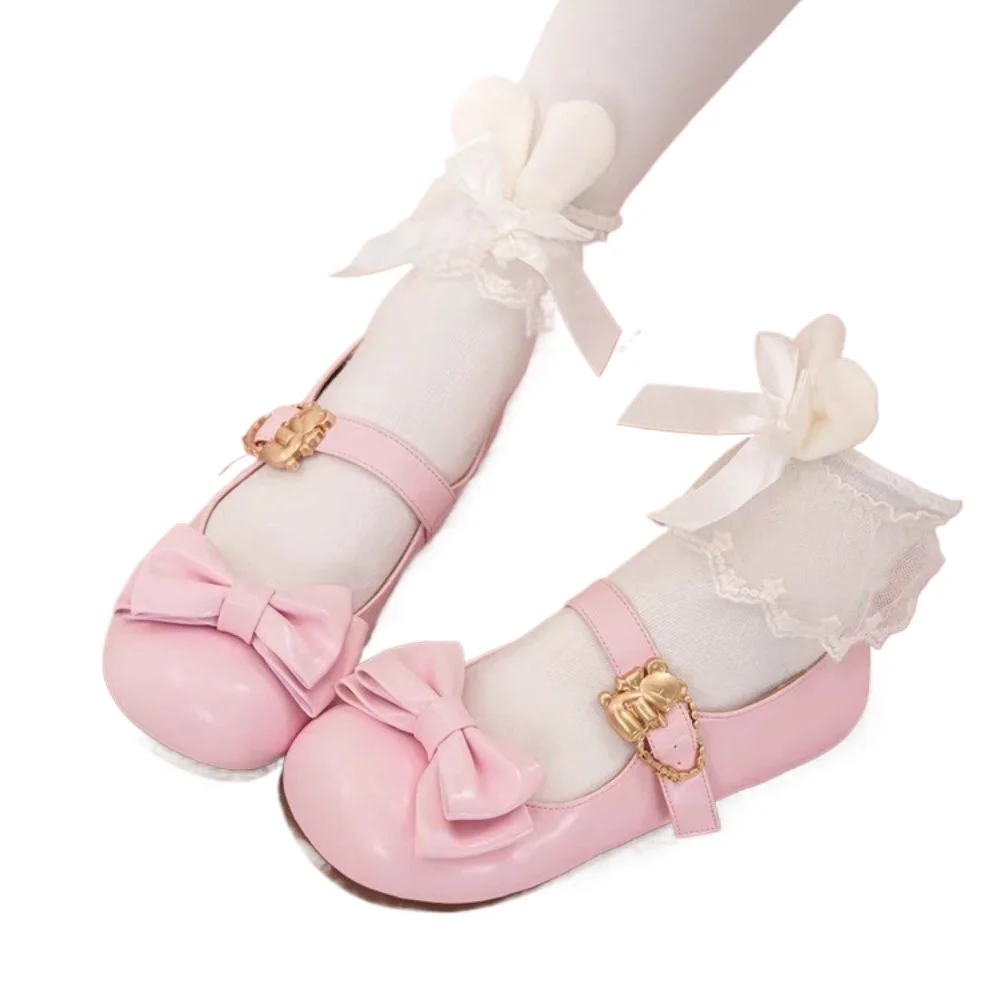 Flats Lolita Platform Damesschoenen Leuke Mary Jane Ronde Kop Schoenen voor Dames Casual Zoete Hoge Hakken Pompen Origineel - afbeelding 2