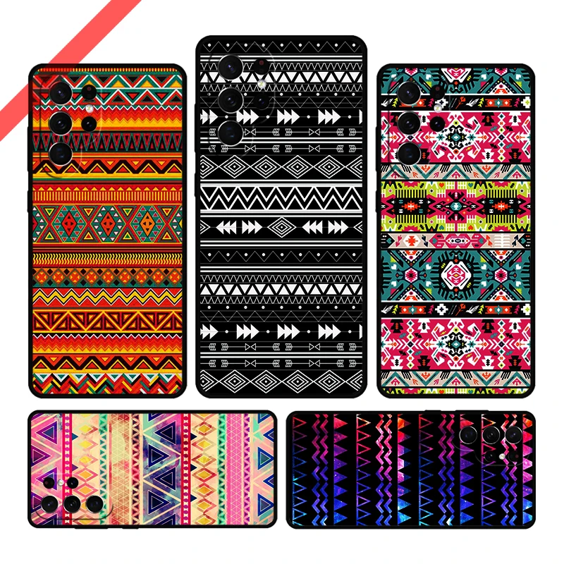 Tribal Aztec Geometric Colour Phone Case For Samsung Galaxy S20 FE S21 S10 S23 Plus S24 S22 Ultra Note20 Note10 S9 S8 Cover