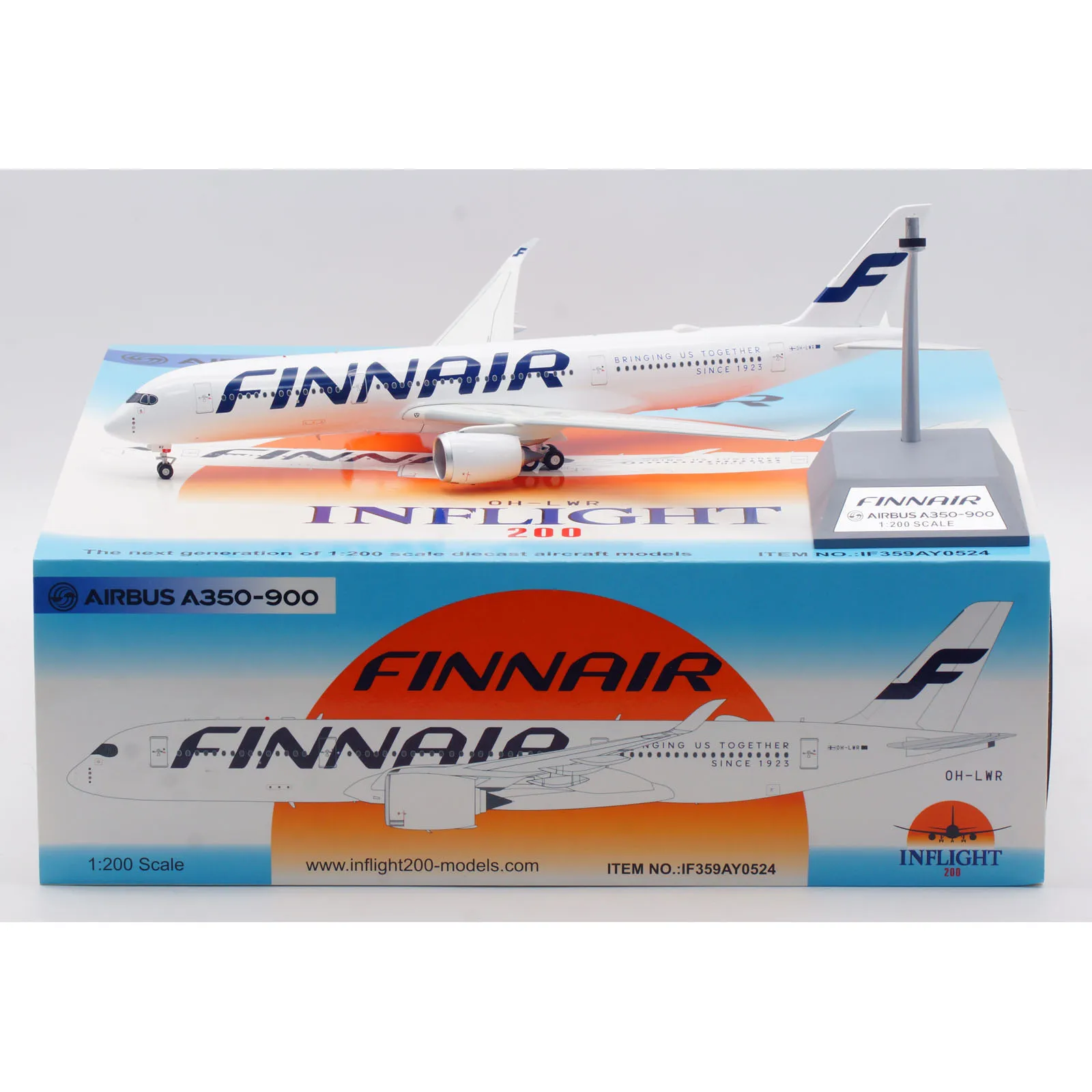 

IF359AY0524 Alloy Collectible Plane Gift INFLIGHT 1:200 Finnair Airbus A350-900 Diecast aircraft Jet Model OH-LWR With Stand