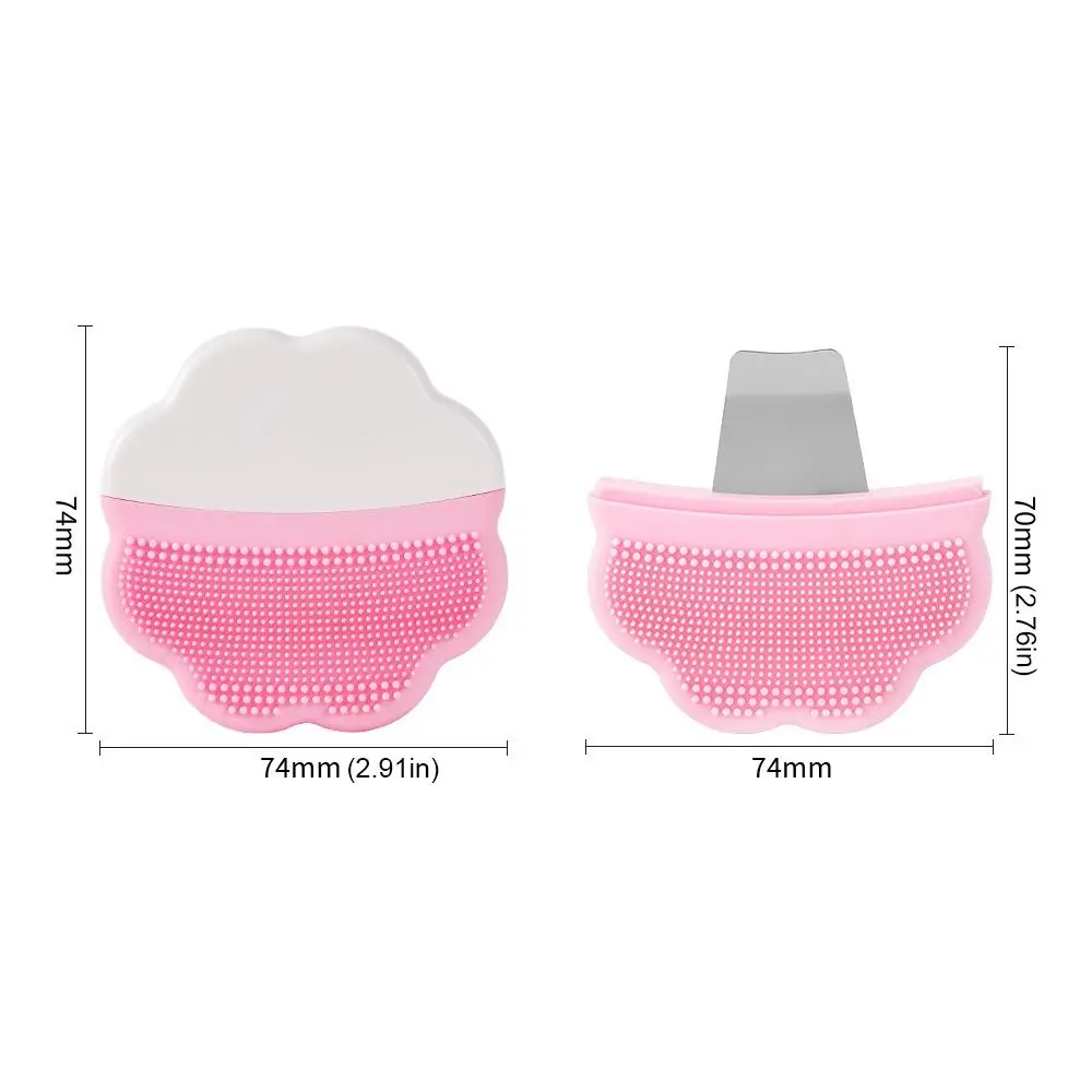 Flower Shape 2 in 1 Silicone Facial Brush Exfoliator Tool Soft Facial Blackhead Shovel Face Cleaning Washable