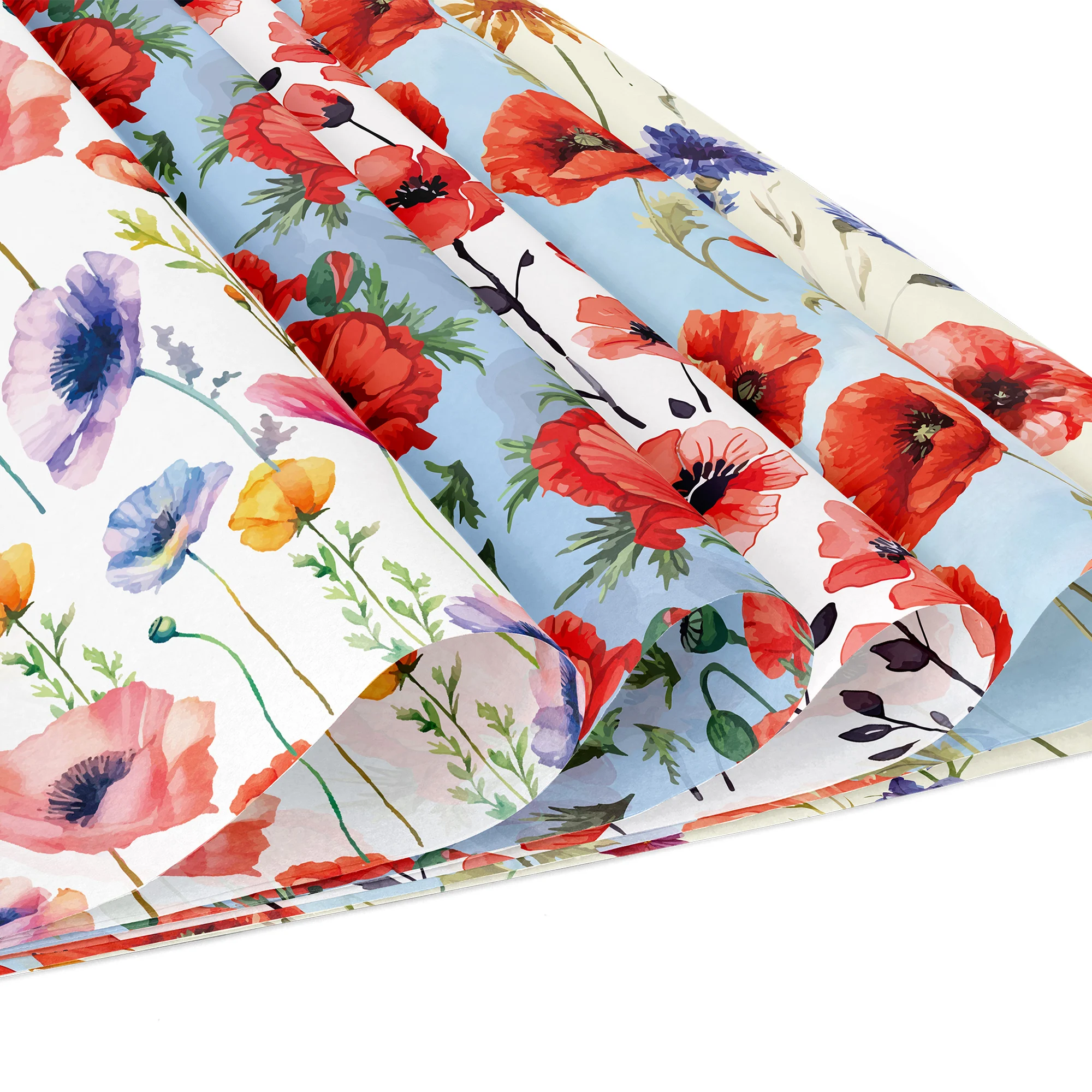 24pcs 30*30cm Poppy Red Flowers Scrapbook Craft Paper DIY Craft Art Background Paper Origami Card Making Photo Album Decoration