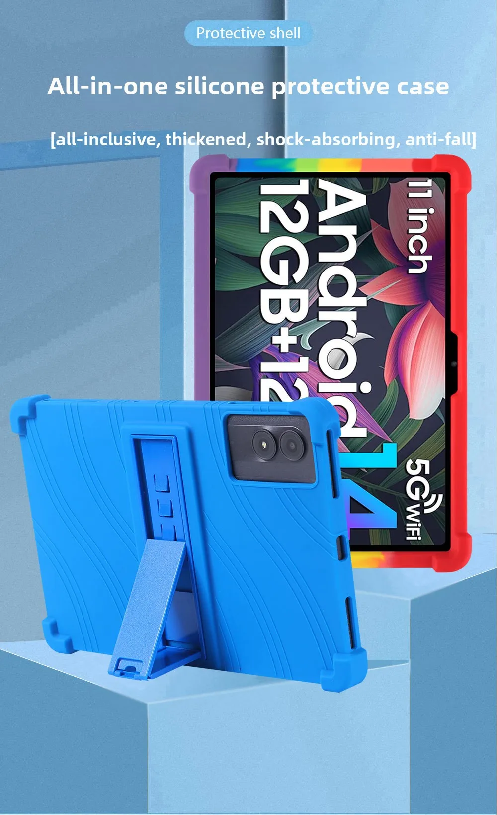 Für ZTE Nubia Pad SE 10,95 Zoll Tablet-Hülle, Silikon-Ganzkörper-Schutzhülle, Anti-Drop-Ständer, stoßfester Bumper – Detail 1