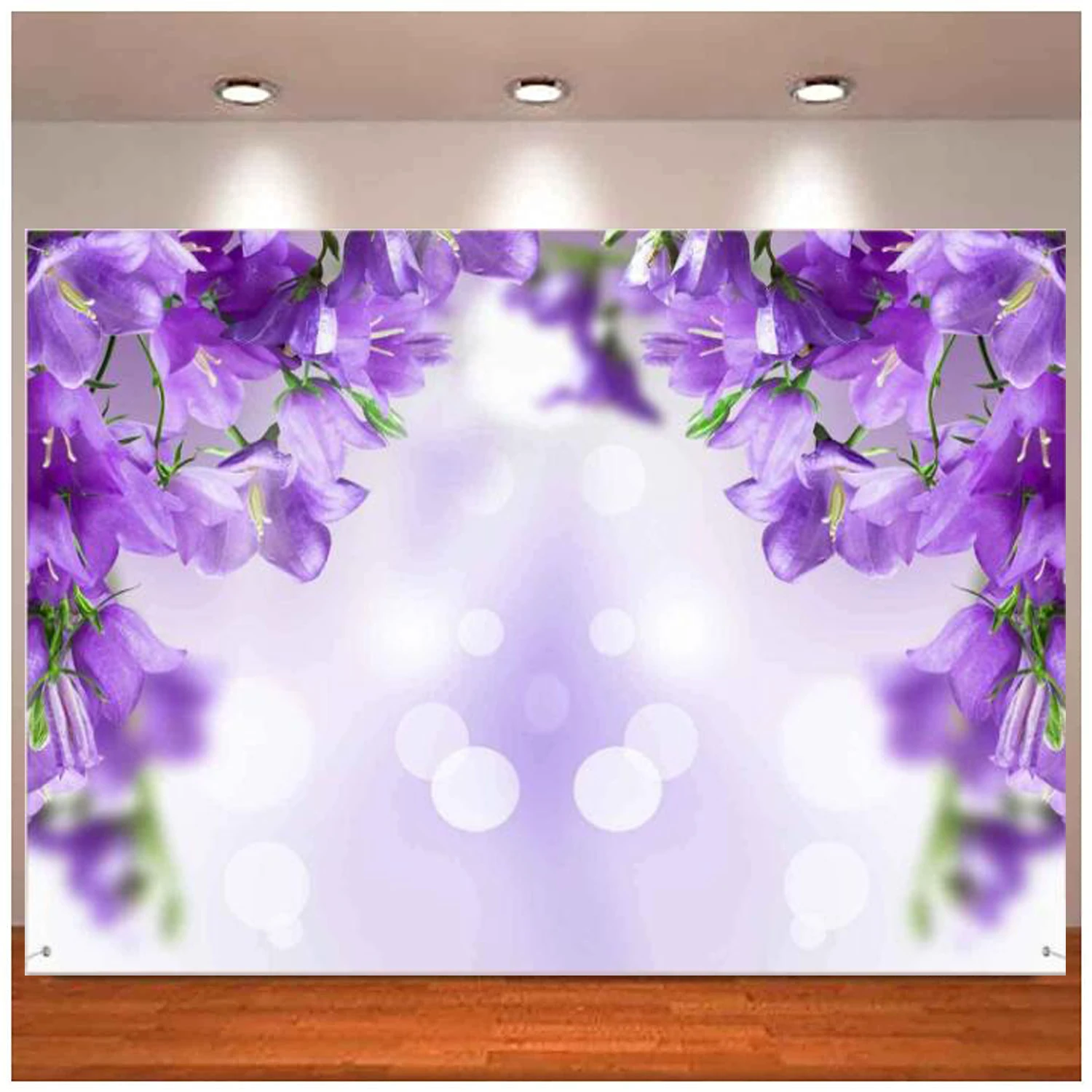 

Purple Flower Photography Backdrop Bokeh Blur Background Themed Party YouTube Banner Photo Booth Studio Props