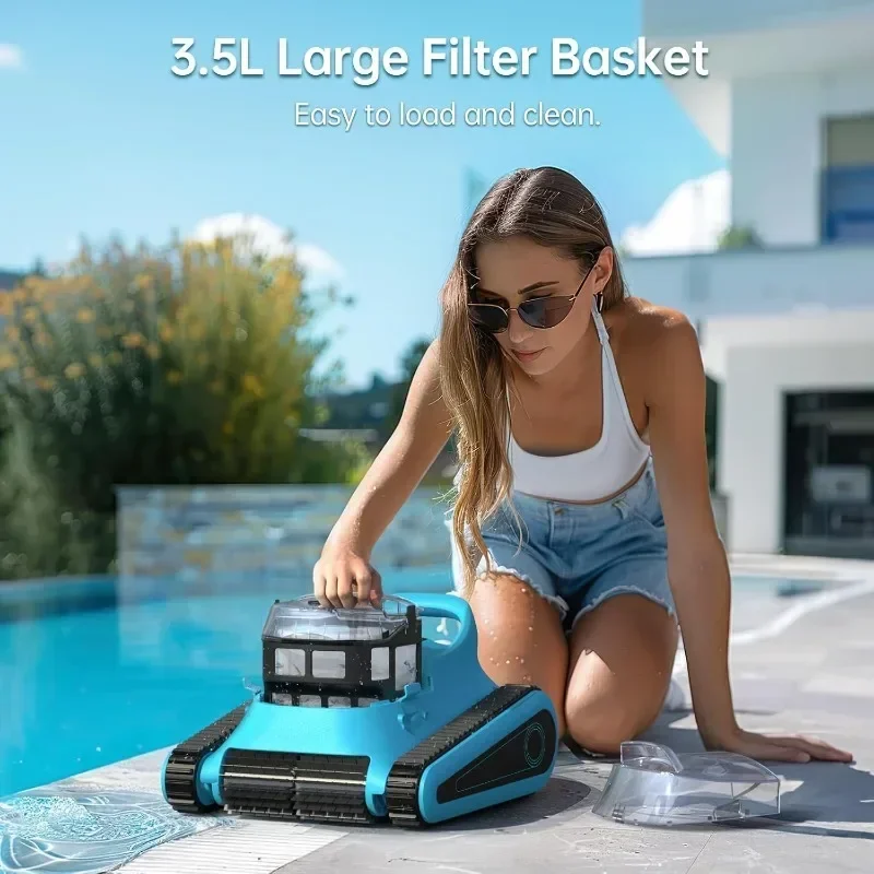 SMONET-Robot aspirateur de piscine sans fil, nettoyeur de piscine robotique automatique, dure, aspiration injuste