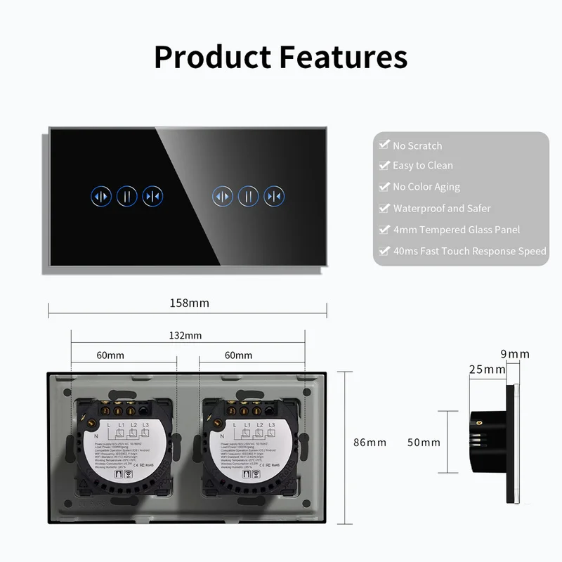 Imagem -06 - Tuya Vida Inteligente wi fi Cortinas Interruptor 157 mm Rolo do Obturador Motor Elétrico Google Casa Alexa Controle de Voz Ligado Casa Motor