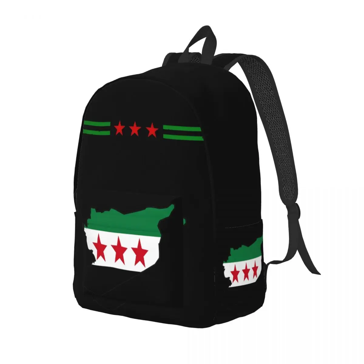 Syria Flag Map Fashion Backpack Sports High School Hiking Travel Daypack for Men Women Laptop Canvas Bags