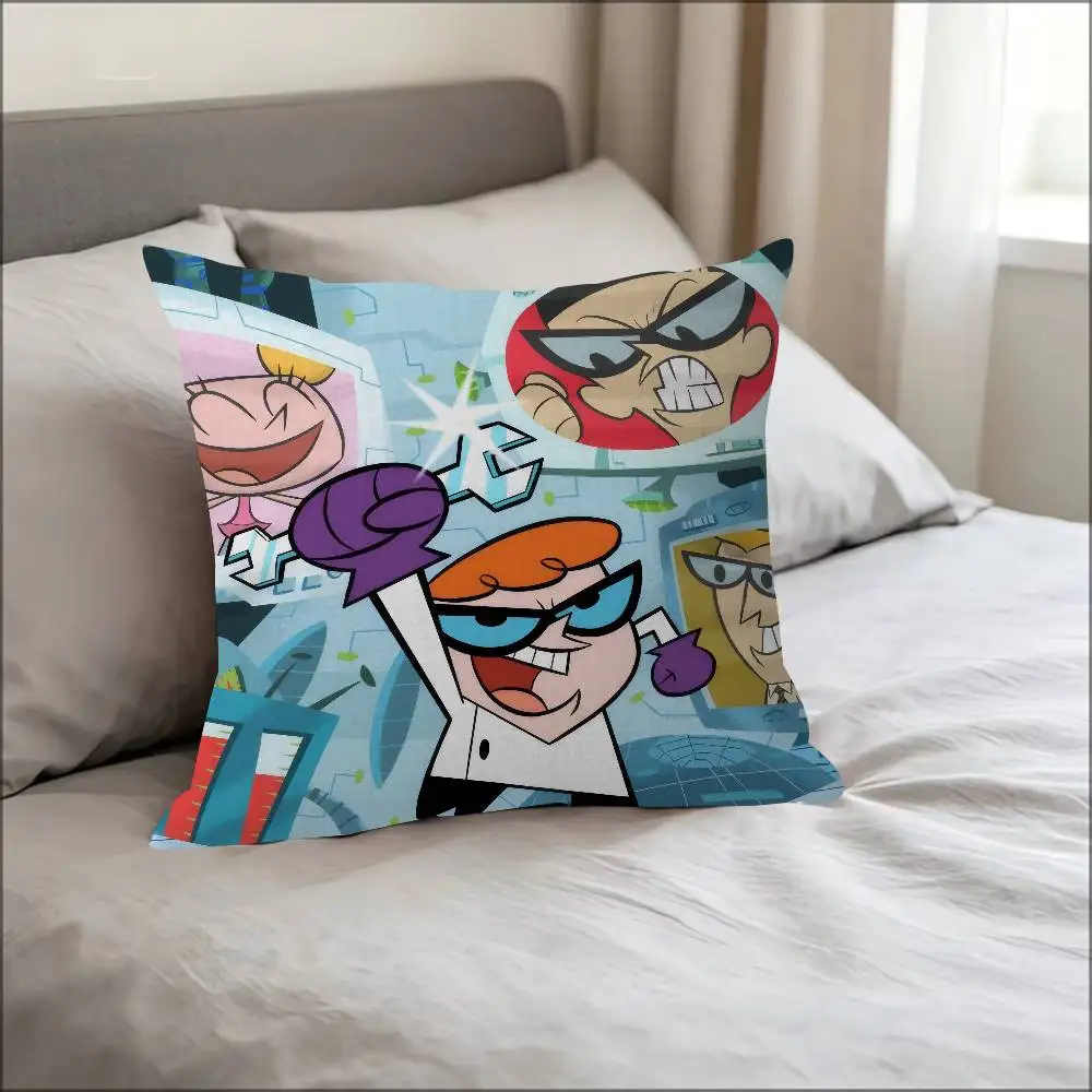 D-dexter's Laboratory Anime  Trendy-style decorative throw pillow cover insert not included fauxembroidery design